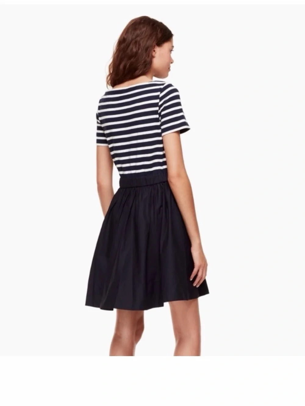 kate spade Navy and White Striped Casual Dress with Drawstring Waist